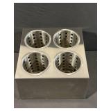 Winco FC-4H Flatware Cylinder Holder - 4 Holes, 2 Tiers, 1 PC