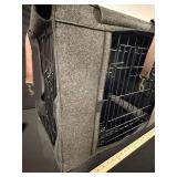 Dog Crate with Fabric Cover and Leather Strap - 24-Inch Wire Cage
