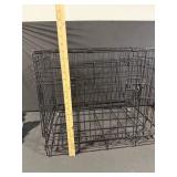 Dog Crate with Fabric Cover and Leather Strap - 24-Inch Wire Cage