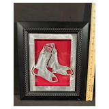 Happy Howlidays Dachshund Christmas Framed Sign and  Boston Red Sox Laser Cut Framed Metal Etching