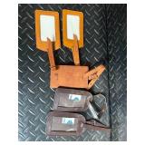 MLB All-Star Game Leather Luggage Tags & Card Wallet Set (2014) - Two Orange Tags and Brown Wallets