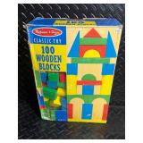 Melissa & Doug Classic Toy 100 Wooden Blocks - Includes Shapes (Ages 2&)