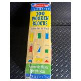 Melissa & Doug Classic Toy 100 Wooden Blocks - Includes Shapes (Ages 2&)