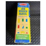Melissa & Doug Classic Toy 100 Wooden Blocks - Includes Shapes (Ages 2&)