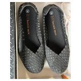 Bernie Mev Catwalk Black Silver Slip-On Shoes - Size 36