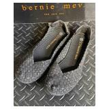 Bernie Mev Catwalk Sandals - Black Silver Woven Textile, Size 37