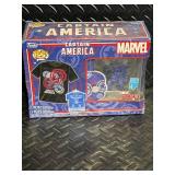 Funko POP! Tees Captain America Bobble-Head with T-Shirt - Marvel