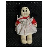 Little Lulu Cloth Doll with Red Dress and White Apron