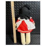 Little Lulu Cloth Doll with Red Dress and White Apron