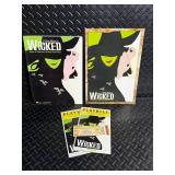 Two Wicked Broadway Programs & Playbill Collection - Original Broadway Company, Souvenir Book Gershwin Theatre Hal Leonard Sheet Music
