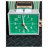Westclox 20341 Dunmar Drowse Electric Alarm Clock - Antique White Case with Green Dial