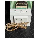 Westclox 20341 Dunmar Drowse Electric Alarm Clock - Antique White Case with Green Dial