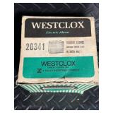 Westclox 20341 Dunmar Drowse Electric Alarm Clock - Antique White Case with Green Dial