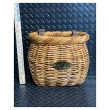 Nantucket Bike Basket Co. Handwoven Wicker Front Bike Basket with Leather Straps