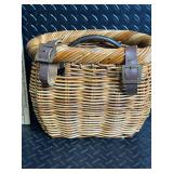 Nantucket Bike Basket Co. Handwoven Wicker Front Bike Basket with Leather Straps
