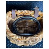 Nantucket Bike Basket Co. Handwoven Wicker Front Bike Basket with Leather Straps