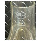 Empire No. 2 Kerosene Lamp with Floral Porcelain Base and Glass Chimney