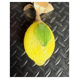 Three Vintage Italian Hand Blown Glass Fruit Light Fixtures Orange, Apple, Lemon - UL Listed