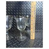 Crystal Goblets - Set of Four Glasses with Platinum Rim