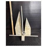 Galvanized Boat Anchor with Flukes, Shank, Crossbar & Ring