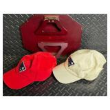 New England Patriots Arm Chair Clamp TV Tray with Team Logo Two New England Patriots Ball Caps
