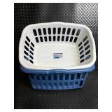 Bamboo Cylinder Trashcan Laundry Baskets (Lot of 2) and a Fabric Storage Cube