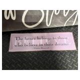 Wall Hangings Every Family Has a Story, Think Clean Thoughts & The Future Belongs to Those Who Believe in Their Dreams (Lot of 3)