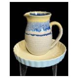 Ceramic Pottery Pitcher signed Rich - Quiche Pan Dishwasher-Safe, Microwave-Safe, Oven-Safe -