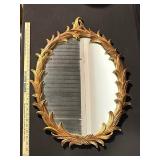 Sirocco Oval Wall Mirror with Ornate Gilt Leaf Frame