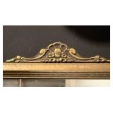 Ornate Gilt Frame Mirror with Floral Crest