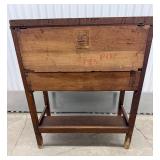 Vintage Oak Secretary Desk with Drop-Front Writing Surface and Pigeonhole Cubby