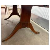 Duncan Phyfe Style Drop Leaf Dining Table with extra leaves and Brass Toe Caps