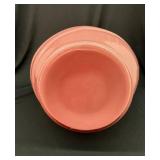 Vintage 80s Mauve Pink Large Glass Art Deco Vase