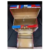 Vintage Port a File Mortgage Bills Themed Keepsake Box With Brass Lock - Two-Tier Trinket Storage