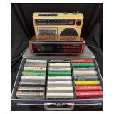 Panasonic - General Electric Vintage AM/FM Radios With Cassette Tapes Collection