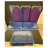 Assorted Blue Floral Tin Storage Boxes - Purple Interiors & Bouquet Motifs