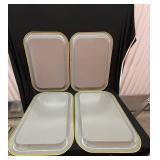Vintage Yellow Lily Print Tin Storage Boxes (Lot of 4)