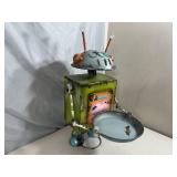 New Metal Art Bird Bath with Solar LED Lights