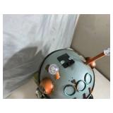 New Metal Art Bird Bath with Solar LED Lights