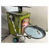 New Metal Art Bird Bath with Solar LED Lights