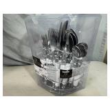 New 20 pc Flatware Set with Chrome Caddy