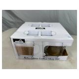 New 4 pc Glass Coffee Mug Set
