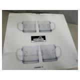 New 4 pc Glass Coffee Mug Set