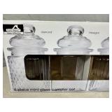 New 4 pc Mini Glass Canister Set