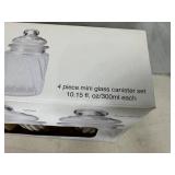 New 4 pc Mini Glass Canister Set