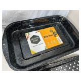 New Graniteware Porcelain Coated Grill Tray and Drip Tray