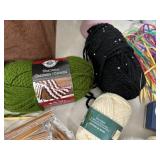 Knitting Supplies, Needles, Yarn, Fabric Bins, and More