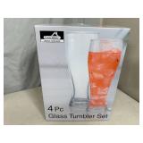 New 4 pc Glass Tumbler Set