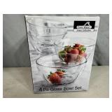 New 4 pc Glass Bowl Set