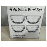 New 4 pc Glass Bowl Set